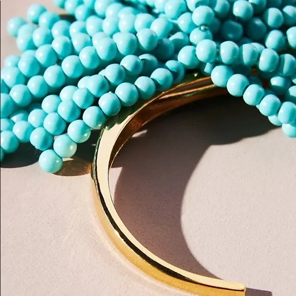 Anthropologie Beaded Fringe Cuff Bracelet - Picture 6 of 6